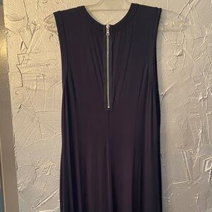 Sleeveless Black Zip Maxi Dress